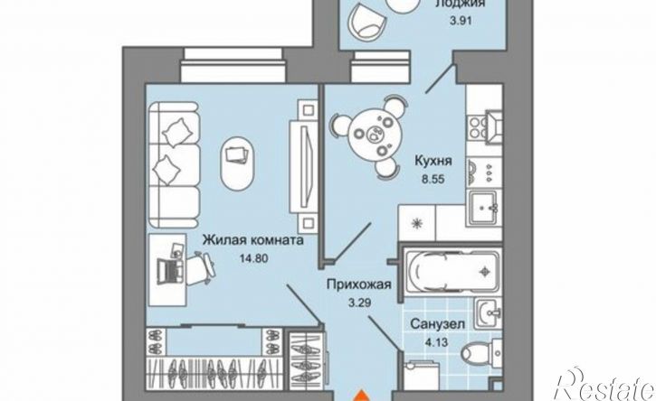 1-комн квартира Пермь, улица Дзержинского