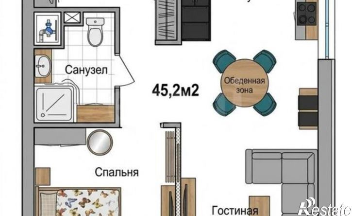 1-комн квартира Пермь, Лесопарковый переулок, 18