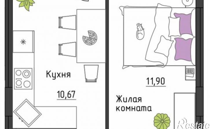 1-комн квартира в новом доме Пермь, Верхне-Вишерская улица, 40