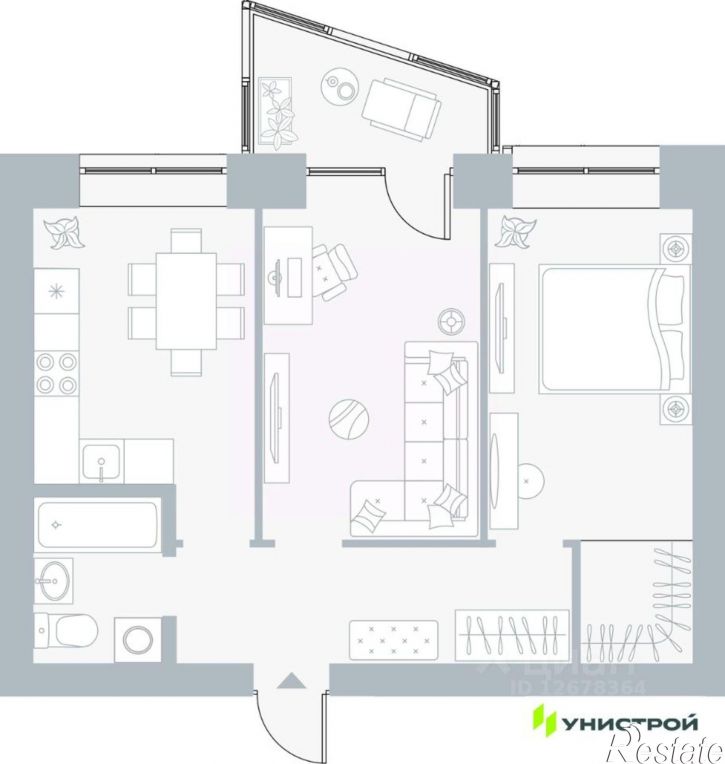 2-комн квартира в новом доме Рионская улица, 4А