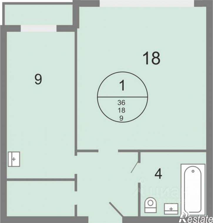 1-комн квартира ул Комарова, 1,  д. 1