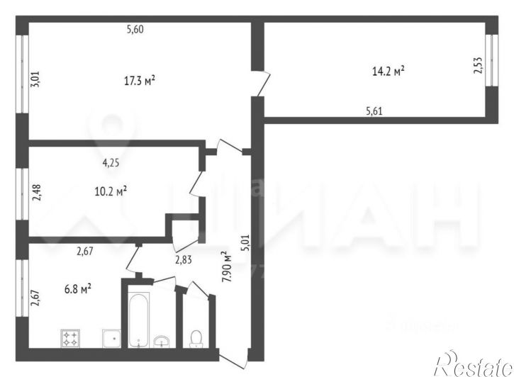 3-комн квартира ул Космонавтов, 5,  д. 5