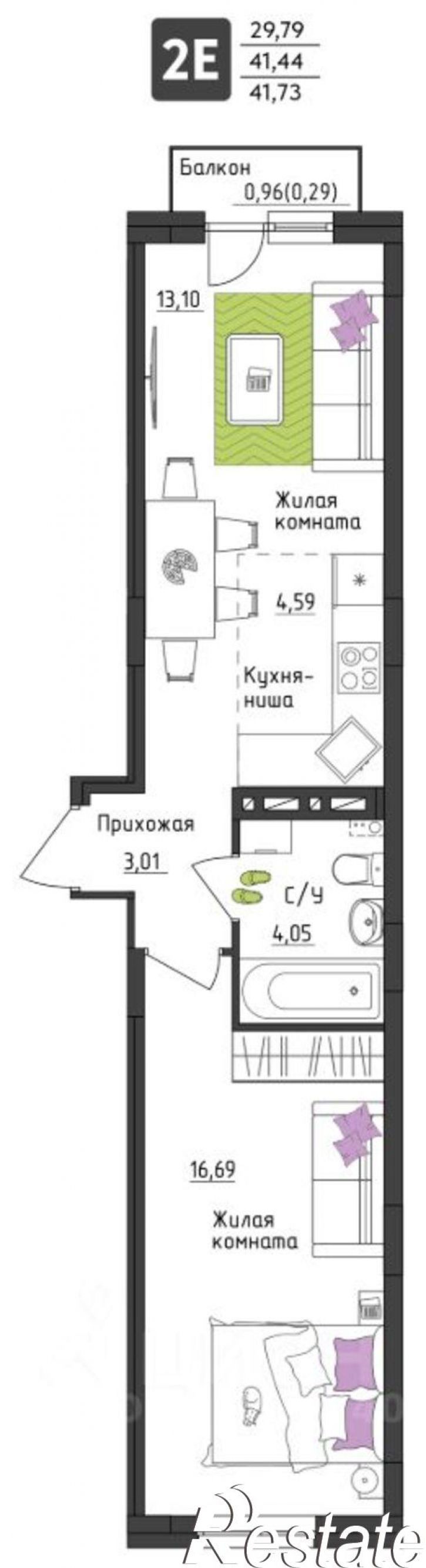 2-комн квартира в новом доме Верхне-Вишерская улица, 40