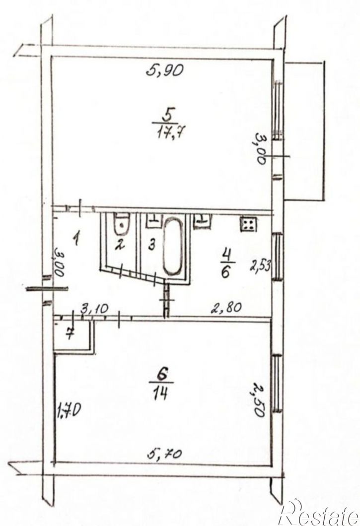 2-комн квартира Пермь, Качканарская улица, 45