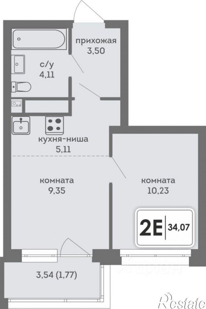 2-комн квартира в новом доме улица Спешилова