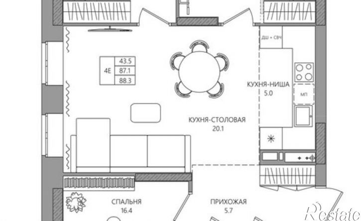 4-комн квартира в новом доме Пермь, Парковый проспект, 36В