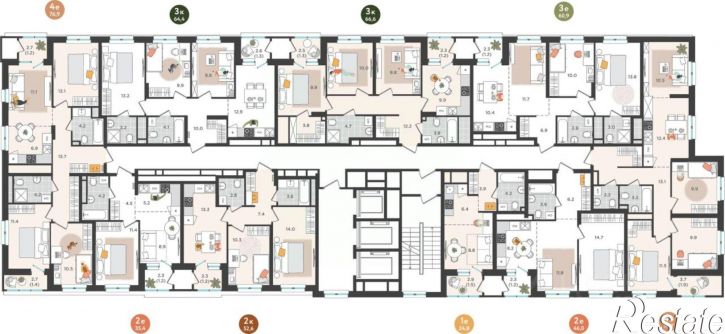 2-комн квартира в новом доме улица Куфонина, 1