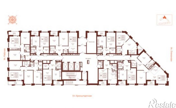 2-комн квартира в новом доме Пермь, Кронштадтская улица, 39