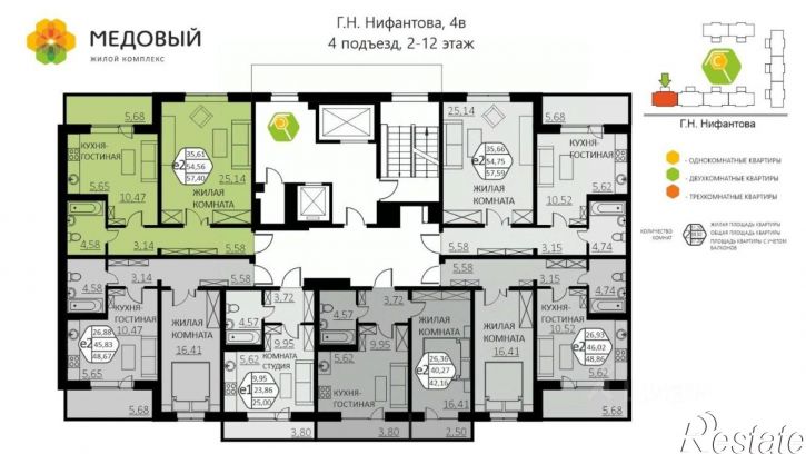 2-комн квартира в новом доме ул Г.Н.Нифантова, 4в,  д. 4в