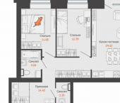2-комн, 72 кв м, этаж 12/16 ул Дзержинского, 35б