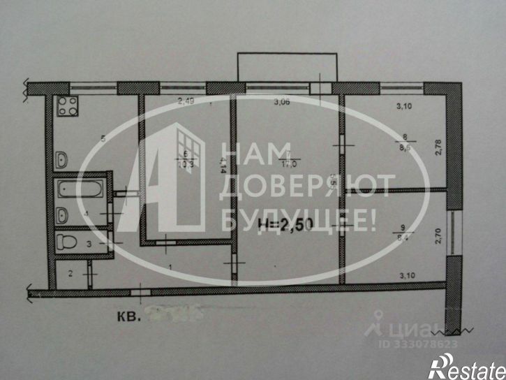 3-комн квартира ул Мира, 43,  д. 43