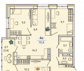 4-комн, 72 кв м, этаж 15/16 ул Камская, 8а