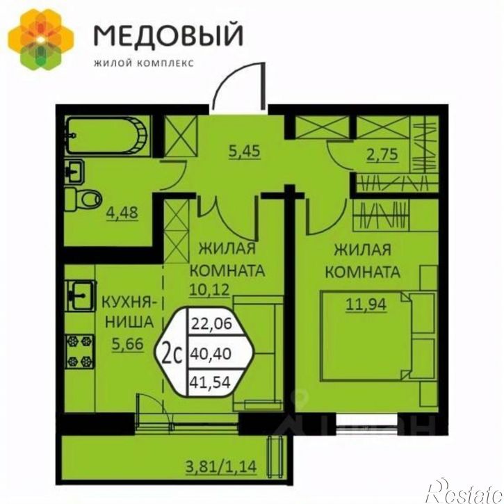 2-комн квартира в новом доме ул Г.Н.Нифантова, 12,  д. 12