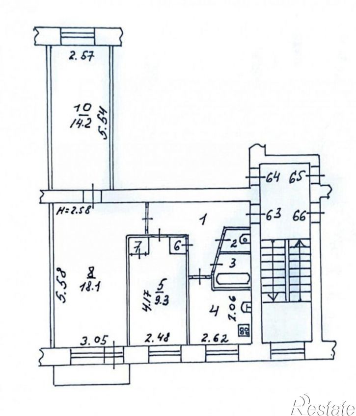 3-комн квартира улица Калинина, 9,  д. 9