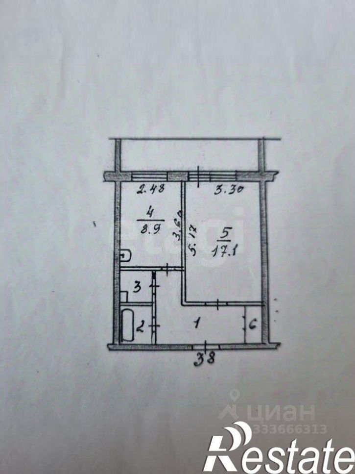 1-комн квартира улица Энтузиастов, 26,  д. 26